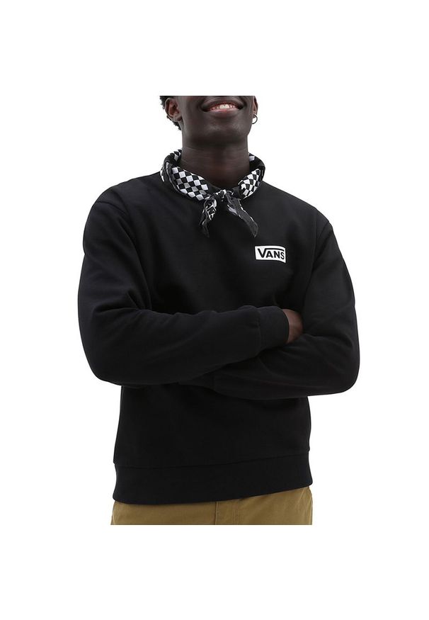 Bluza Vans Relaxed Fit Crew VN0007FPBLK1 - czarna. Typ kołnierza: bez kaptura. Kolor: czarny. Materiał: bawełna. Styl: klasyczny