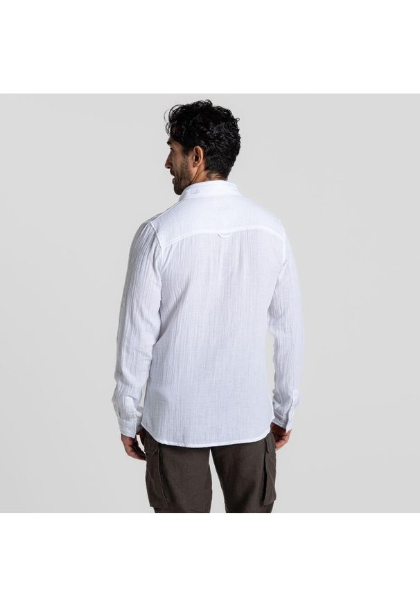 CRAGHOPPERS - Koszula podróżnicza męska Craghoppers Moro Long Sleeved Shirt. Kolor: biały. Wzór: moro