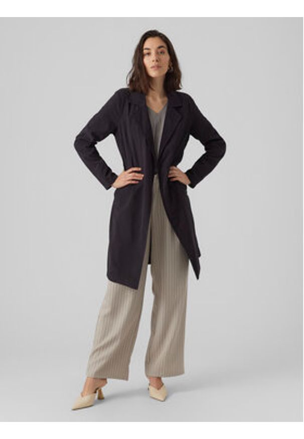Vero Moda Trencz Billie Daisy 10281638 Czarny Regular Fit. Kolor: czarny. Materiał: syntetyk