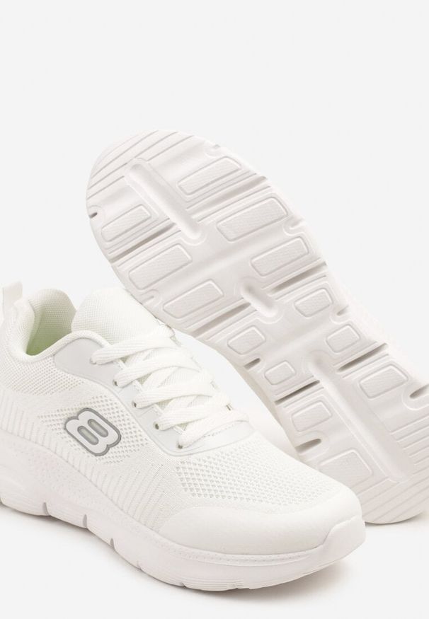 Born2be - Białe Buty Sportowe Sneakersy z Aplikacją na Piankowej Podeszwie Sonorwena. Kolor: biały. Materiał: jeans. Wzór: aplikacja