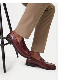 Clarks Mokasyny CraftJames Lo 26183358 Bordowy. Kolor: czerwony. Materiał: skóra #4