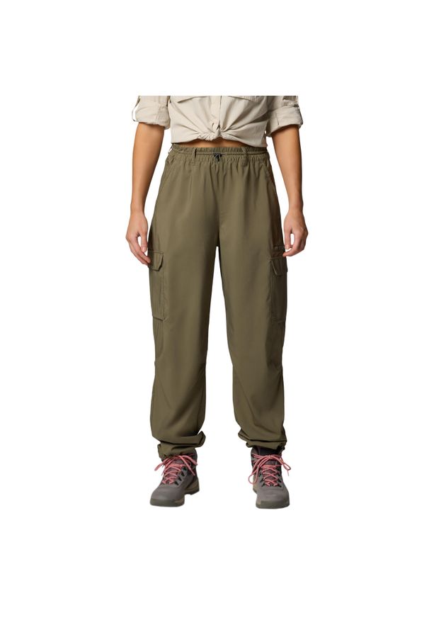columbia - Spodnie sportowe damskie Skien Valley Cargo Pant. Kolor: zielony. Materiał: nylon, elastan