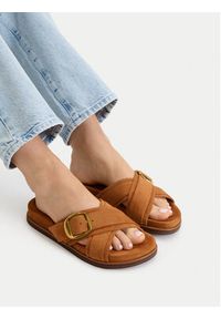 Guess Jeans Klapki CEO-HY1001-6 Brązowy. Kolor: brązowy. Materiał: materiał #8