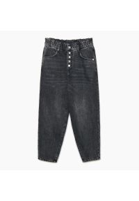 Cropp - Czarne jeansy slouchy - Szary. Kolor: szary #1