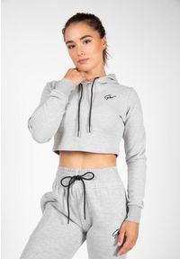 GORILLA WEAR - Pixley Crop Top Bluza z kapturem - Szary. Typ kołnierza: kaptur. Kolor: szary. Sport: fitness