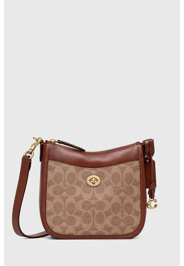 Coach torebka Chaise Crossbody 19 kolor brązowy. Kolor: brązowy. Dodatki: z breloczkiem