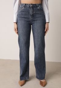 Born2be - Niebieskie Jeansy z Wysokim Stanem i Szerokimi Nogawkami Henivia. Okazja: na co dzień. Stan: podwyższony. Kolor: niebieski. Styl: casual, elegancki, klasyczny #6