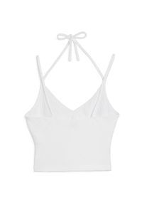 Podkoszulek Puma Classics Ribbed Crop Top, Kobiety. Kolor: biały. Materiał: materiał, bawełna. Sport: fitness