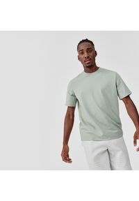 KALENJI - Koszulka do biegania męska Kalenji Soft. Kolor: brązowy, wielokolorowy, zielony. Materiał: elastan, bawełna, poliamid, poliester, materiał