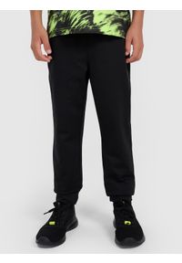 4f - 4F Spodnie sportowe szybkoschnące joggery chłopięce - czarne 122/128 (6-8 lat). Kolor: czarny. Materiał: dzianina, skóra. Długość: długie. Sezon: lato #2