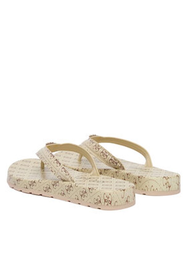 Guess Japonki FLJCNY FAL24 Kremowy. Kolor: beżowy. Materiał: skóra