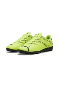 Dziecięce buty piłkarskie Puma Attacanto TT. Kolor: czarny, wielokolorowy, żółty. Materiał: syntetyk. Sport: piłka nożna
