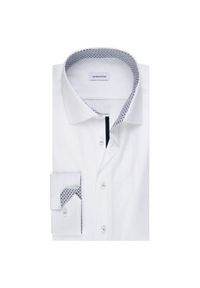 Seidensticker Koszula 01.253480 Biały Shaped Fit. Kolor: biały. Materiał: bawełna