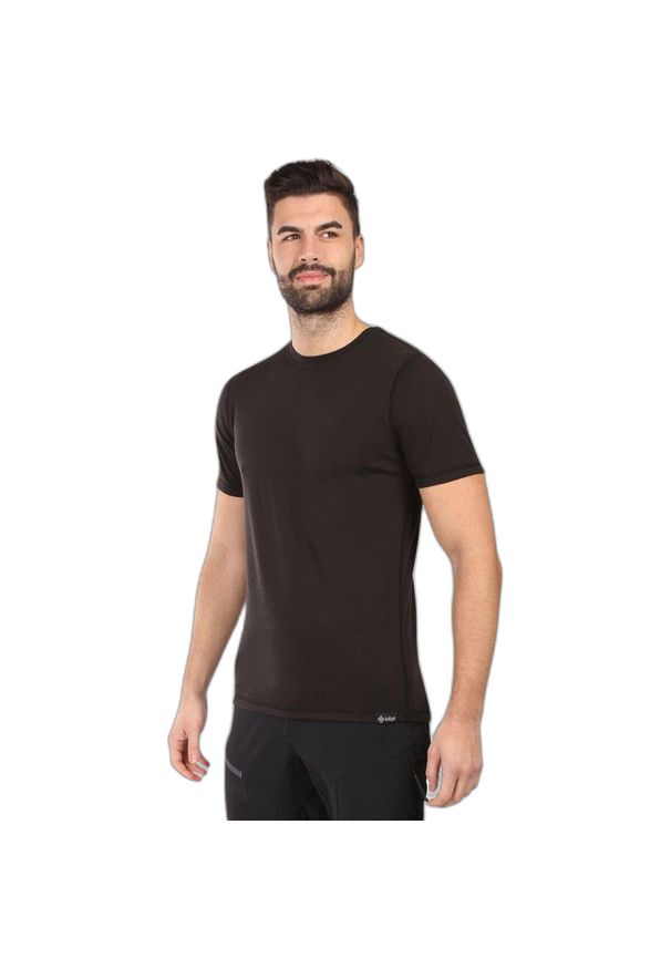 Koszulka Kilpi Sloper. Kolor: czarny. Materiał: wełna. Sport: turystyka piesza