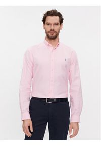 Polo Ralph Lauren Koszula 710804257027 Różowy Slim Fit. Typ kołnierza: polo. Kolor: różowy. Materiał: bawełna