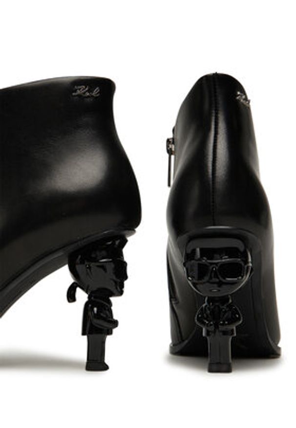 Karl Lagerfeld - KARL LAGERFELD Botki Nft Heel Zip KL39135 Czarny. Kolor: czarny. Materiał: skóra