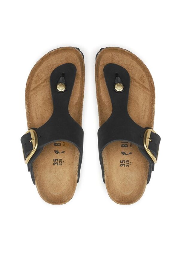 Birkenstock Japonki Gizeh Big Buckle 1024107 Czarny. Kolor: czarny. Materiał: nubuk, skóra