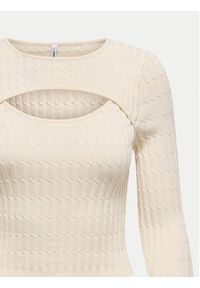 only - ONLY Sweter Meddi 15339582 Beżowy Cropped Fit. Kolor: beżowy. Materiał: wiskoza #8