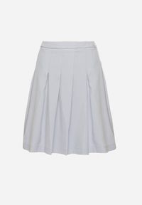 Born2be - Niebieska Spódnica Kopertowa Plisowana Rozkloszowana Divisse. Okazja: na co dzień, na spotkanie biznesowe, do pracy. Kolor: niebieski. Styl: biznesowy, klasyczny, casual #7