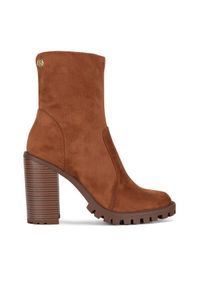 Nine West Botki WFA2947-1 Brązowy. Kolor: brązowy. Materiał: materiał