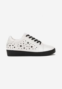 Born2be - Biało-Czarne Sneakersy Sznurowane Tazaya. Kolor: biały #3