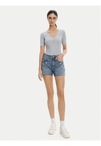 Lee Szorty jeansowe Rider 112363785 Niebieski Straight Fit. Kolor: niebieski. Materiał: bawełna