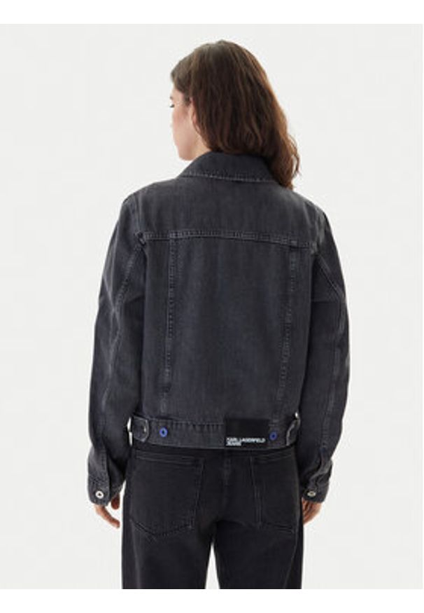Karl Lagerfeld Jeans Kurtka jeansowa A3W14063 Szary Regular Fit. Kolor: szary. Materiał: bawełna