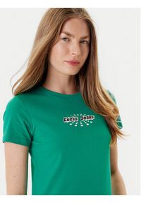 Guess Jeans T-Shirt W5YI04 J1314 Zielony Slim Fit. Kolor: zielony. Materiał: bawełna #5