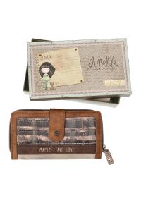 Brązowy Elegancki Portfel Damski Anekke. Kolor: brązowy. Materiał: skóra ekologiczna #5