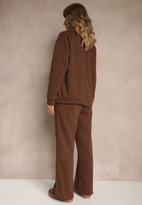 Renee - Brązowy Ocieplany Komplet Dresowy Oversize z Bawełny Bluza i Spodnie Celestila. Kolor: brązowy. Materiał: dresówka, bawełna #4