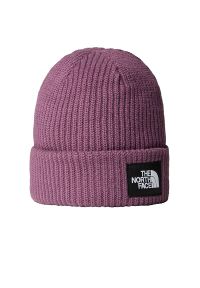 Czapka The North Face Beanie Salty Lined 0A3FJW1NI1 - fioletowa. Kolor: fioletowy. Materiał: akryl, materiał. Wzór: ze splotem, aplikacja. Styl: klasyczny