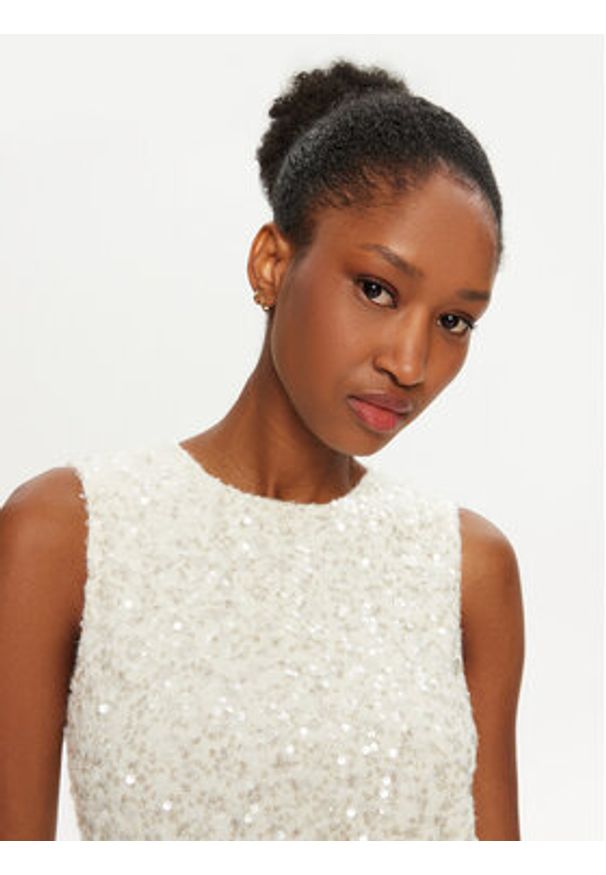 ViCOLO Bluzka TS0140 Biały Regular Fit. Kolor: biały. Materiał: syntetyk