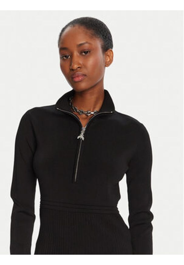 Patrizia Pepe Sweter 8K0323 K274 Czarny Regular Fit. Kolor: czarny. Materiał: wiskoza