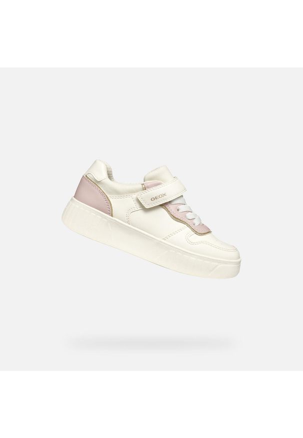 Sneakersy dziewczęce Geox Mikiroshi A. Kolor: różowy, wielokolorowy, biały. Sport: turystyka piesza