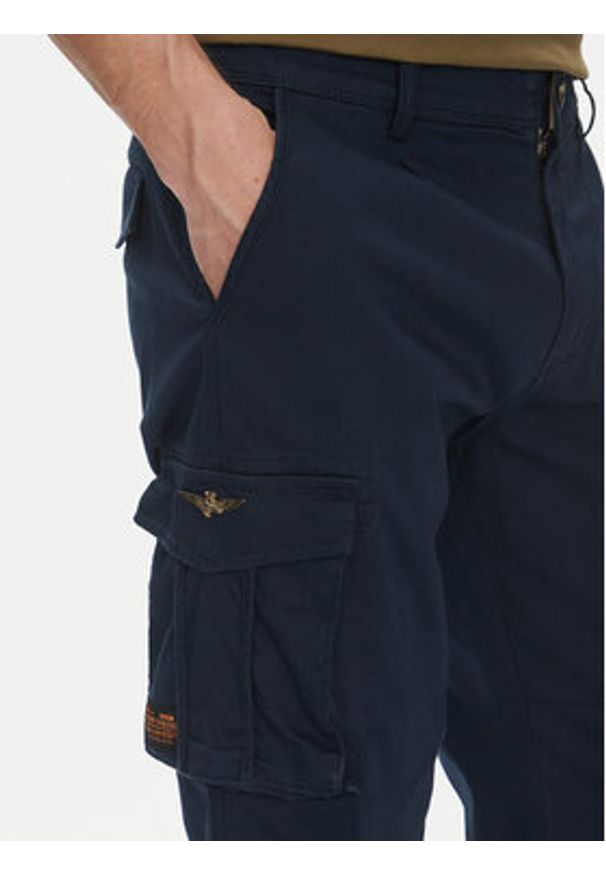Aeronautica Militare Spodnie materiałowe 251PA1658CT3511 Granatowy Regular Fit. Kolor: niebieski. Materiał: bawełna