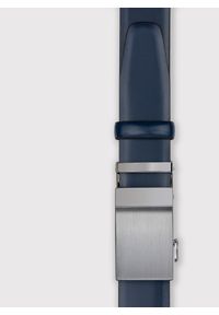 Pako Lorente - PAKO LORENTE – Granatowy skórzany pasek męski. Kolor: niebieski. Materiał: skóra. Styl: elegancki #1