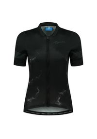 ROGELLI - Damska koszulka rowerowa MARBLE z krótkim rękawem, czarno-szara. Kolor: czarny, wielokolorowy, szary. Długość rękawa: krótki rękaw. Długość: krótkie. Sport: fitness