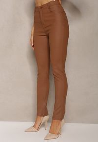 Renee - Brązowe Spodnie Skinny Push Up Zilli. Kolekcja: plus size. Kolor: brązowy #5