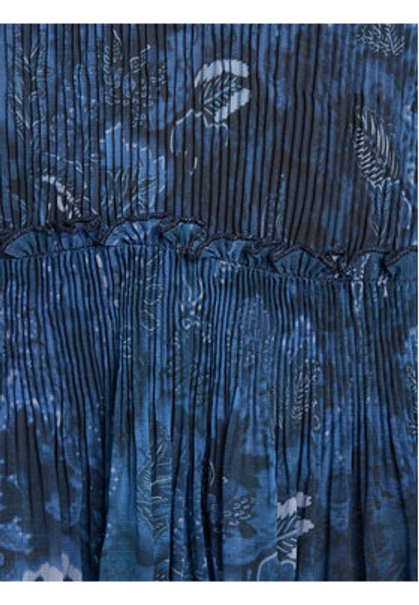 Desigual Bluzka Plise 25WWBW09 Granatowy Regular Fit. Kolor: niebieski. Materiał: syntetyk