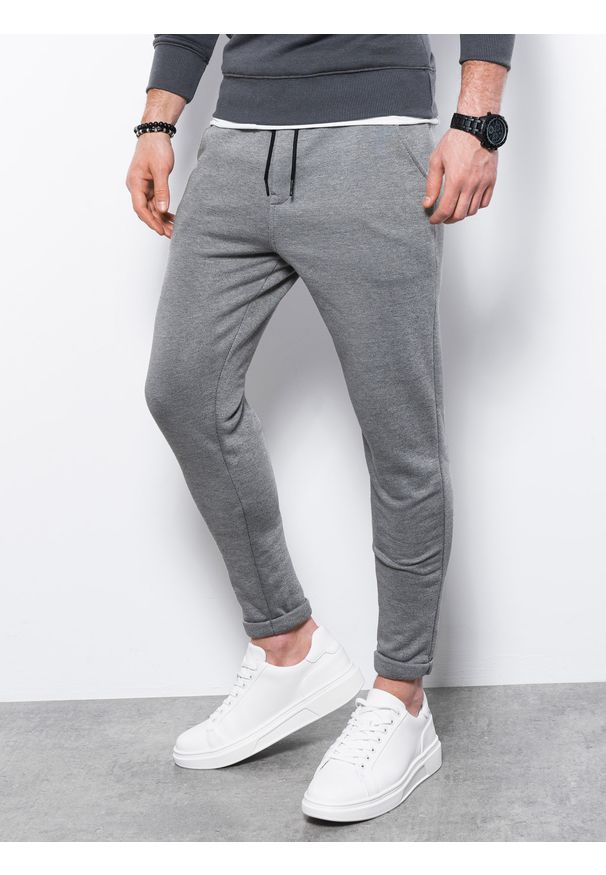 Szare spodnie Ombre Clothing melanż