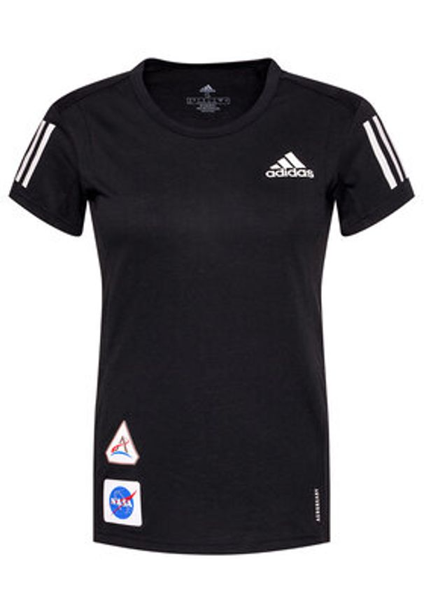 Adidas - adidas Koszulka techniczna Space Tee W GP5828 Czarny Regular Fit. Kolor: czarny. Materiał: bawełna
