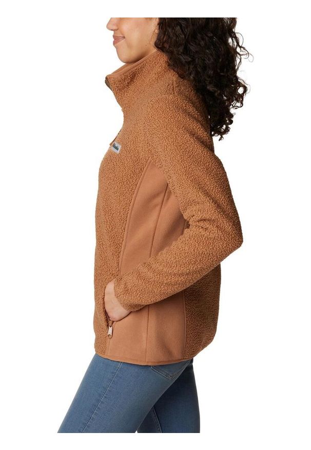 columbia - Damski sweter polarowy Columbia Panorama Full Zip. Typ kołnierza: polo. Kolor: brązowy. Materiał: polar. Sport: turystyka piesza