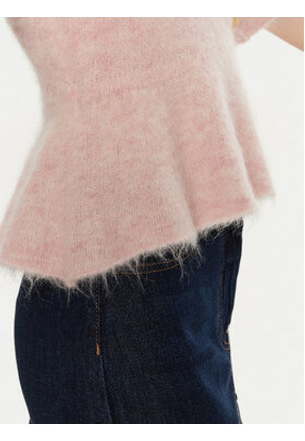 Munthe Sweter Taisa 243160624373 Różowy Regular Fit. Kolor: różowy. Materiał: wełna
