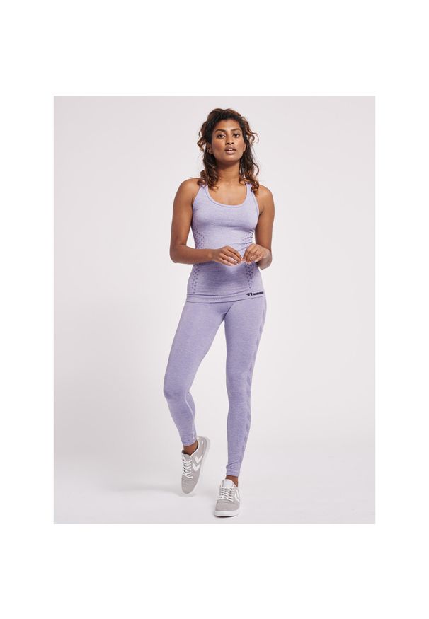 Damskie legginsy mid-rise Hummel CI. Kolor: fioletowy, niebieski, wielokolorowy. Materiał: dzianina, materiał. Sport: fitness