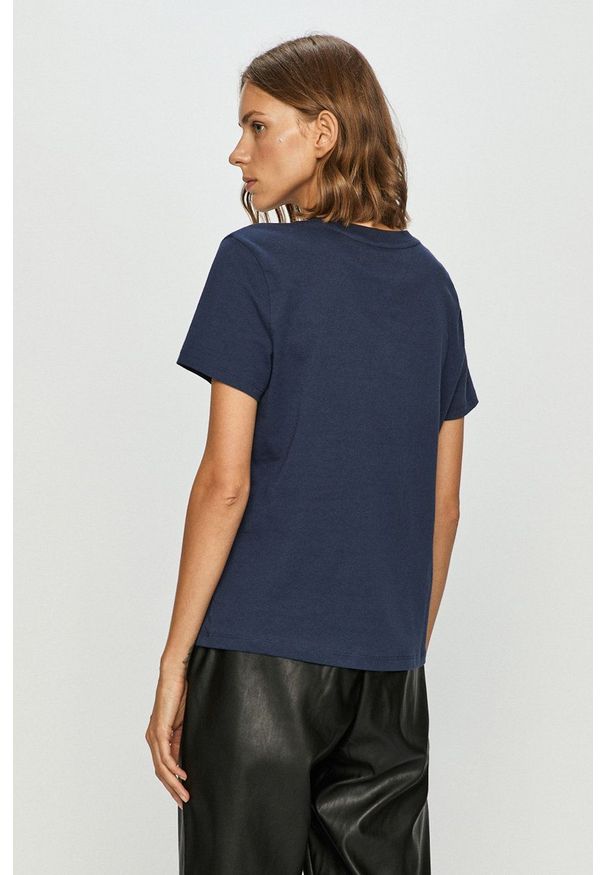 Tommy Jeans - T-shirt. Okazja: na co dzień. Kolor: niebieski. Materiał: dzianina. Wzór: gładki. Styl: casual
