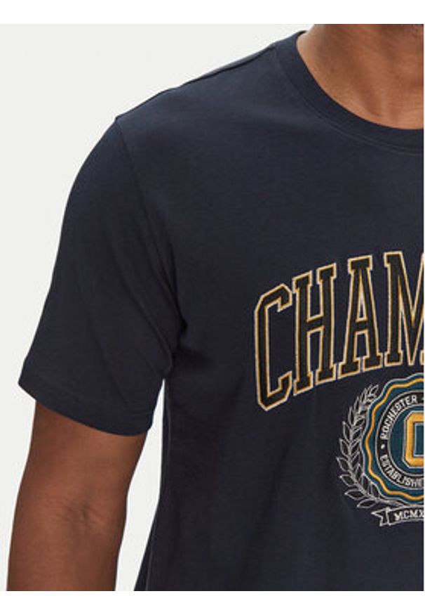 Champion T-Shirt 221174 Granatowy Regular Fit. Kolor: niebieski. Materiał: bawełna
