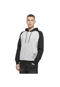 BUILD YOUR BRAND - Męska Raglanowa Bluza Z Kapturem. Typ kołnierza: kaptur. Kolor: wielokolorowy, czarny, szary. Długość rękawa: raglanowy rękaw