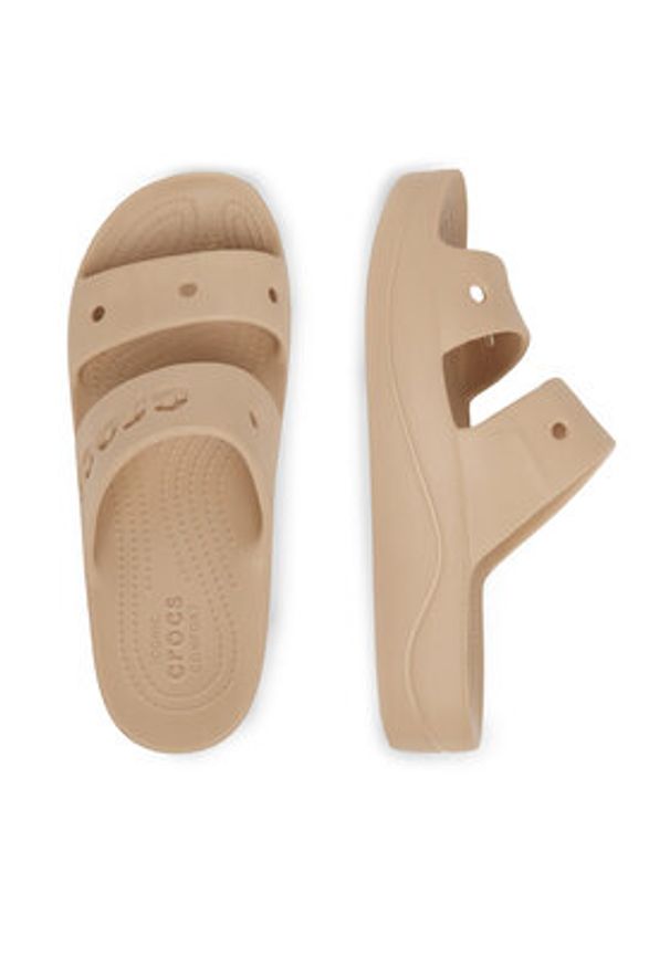 Crocs Klapki BAYA PLATFORM SANDAL 208188-212 Beżowy. Kolor: beżowy. Materiał: syntetyk. Obcas: na platformie