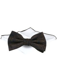 Mucha Męska z Poszetką - Chattier - Ciemny Brąz, Granatowe Akcenty. Kolor: wielokolorowy, brązowy, beżowy. Styl: elegancki, sportowy #1