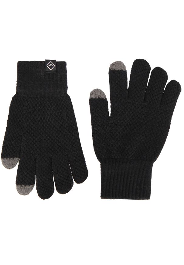 Volcano - Klasyczne rękawiczki H-FILIP. Kolor: czarny. Materiał: dzianina. Wzór: geometria. Sezon: zima. Styl: klasyczny